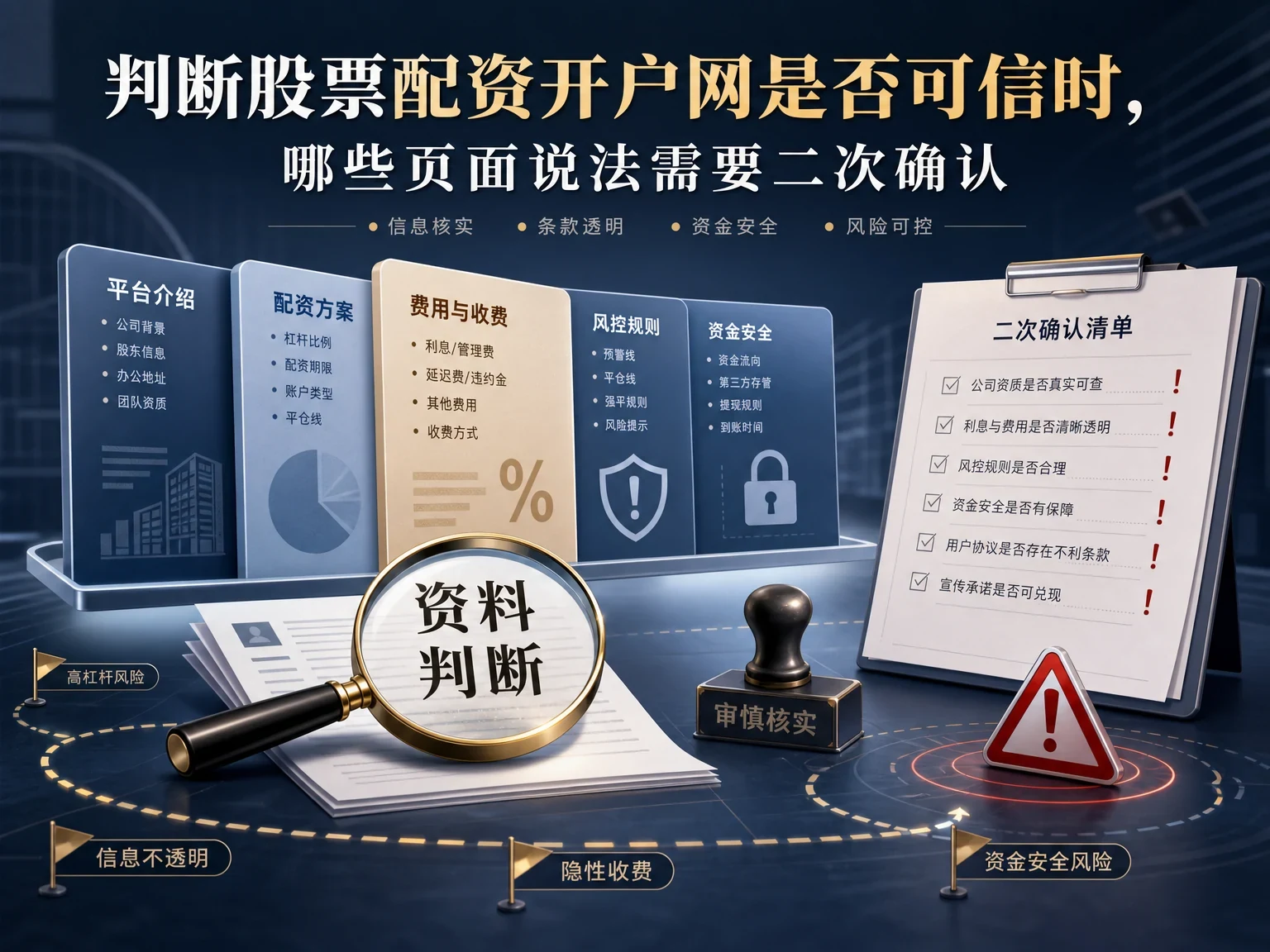 判断股票配资开户网是否可信时，哪些页面说法需要二次确认缩略图